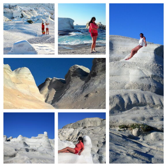 n, kupati se i roniti u kristalno čistoj vodi u podvodnim pećinama ispod belih dina povezanih lukovima. Tokom dana, Sarakiniko je blistavo bela površina. Ali kada sunce zalazi pogled je spektakularan